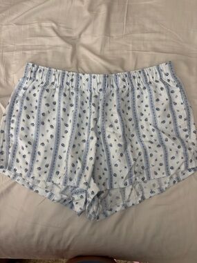 Hollister Light Blue Logo-Trim Sleep Shorts